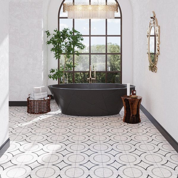 Roman Diamond Carrara White Waterjet Mosaic With Silver Lines Fashion - Image 5