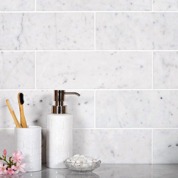 Bianco Carrara 4X12 Polished Marble Subway Tile Online Sale