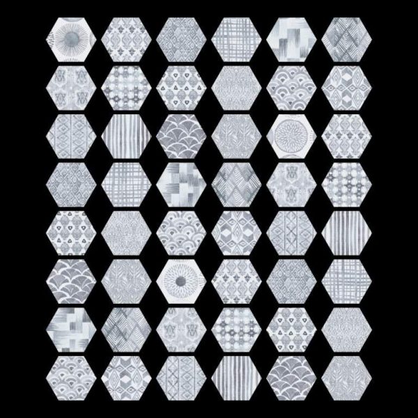 Tex Grey Hexagon Pattern Natural Porcelain Tile Supply - Image 4
