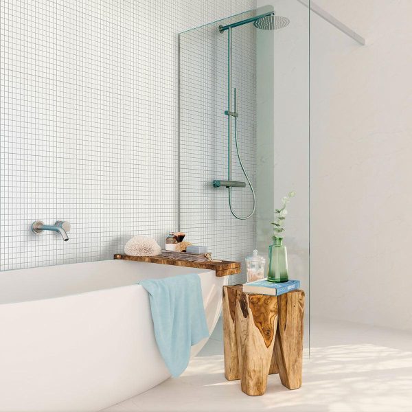 Pure White Squares Glass Pool Tile on Sale - Image 2