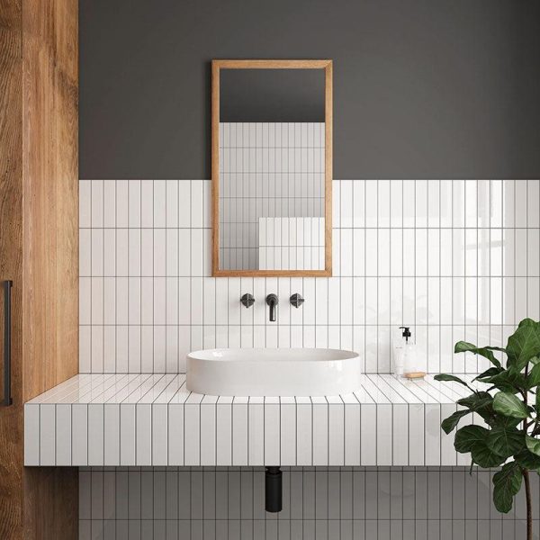 Groove White Gloss Ceramic Subway Tile Online Hot Sale - Image 3