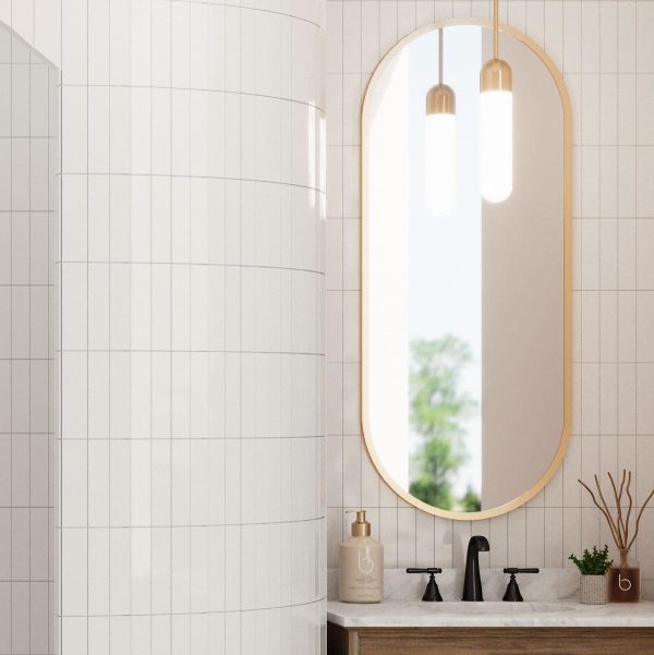 Groove White Gloss Ceramic Subway Tile Online Hot Sale - Image 4