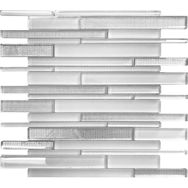 Ice White Linear Glass Mosaic Tile on Sale - Image 2